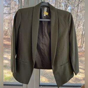 Maurices Olive Blazer with Shawl Lapel